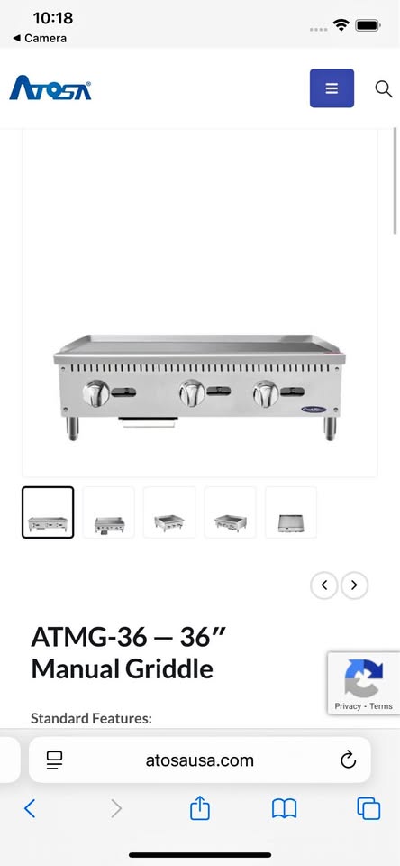 3 Burner Gas Griddle - Countertop