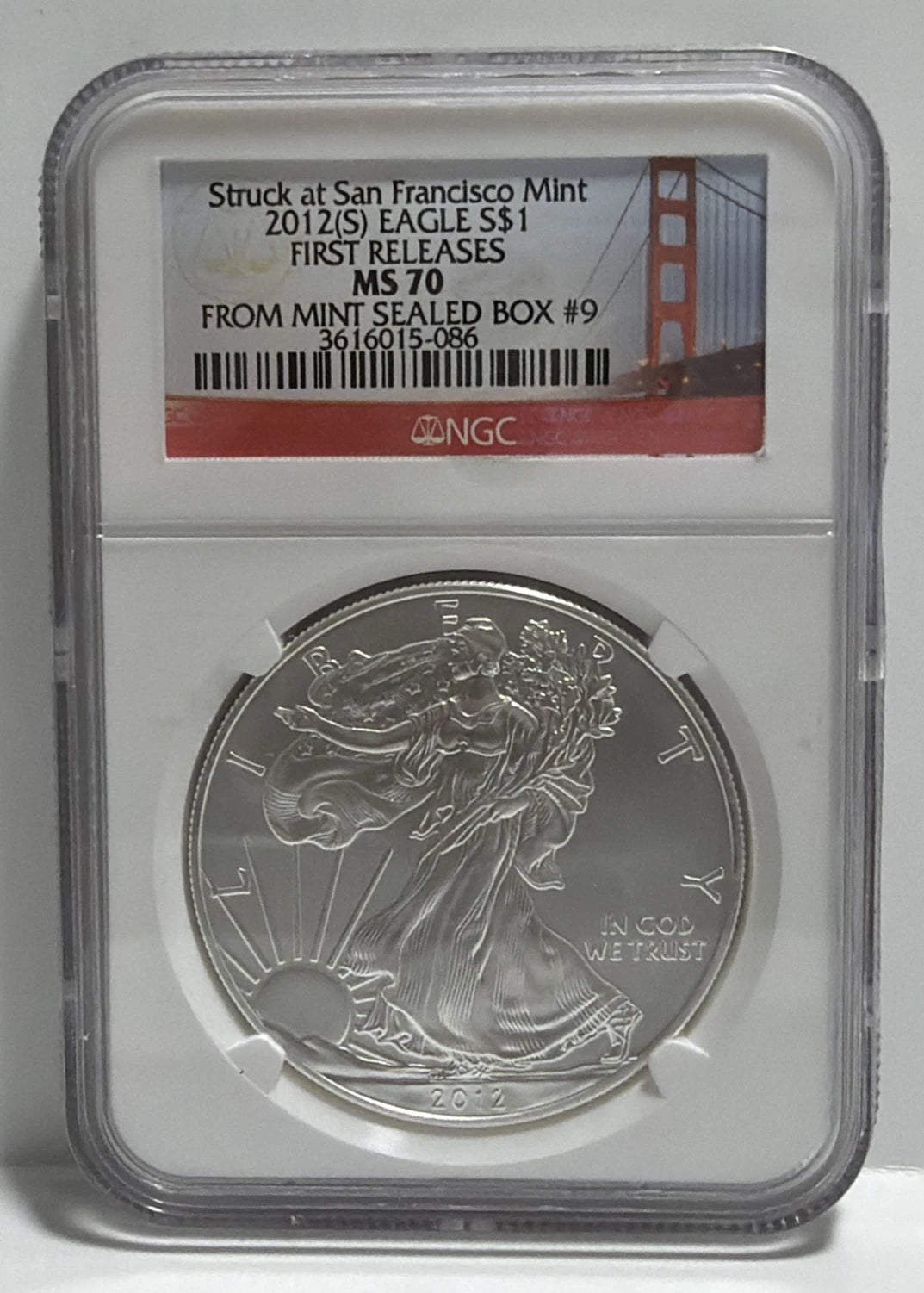 NGC 2012 (S) MS70 Silver Eagle Dollar First Release From Mint Sealed Box #9