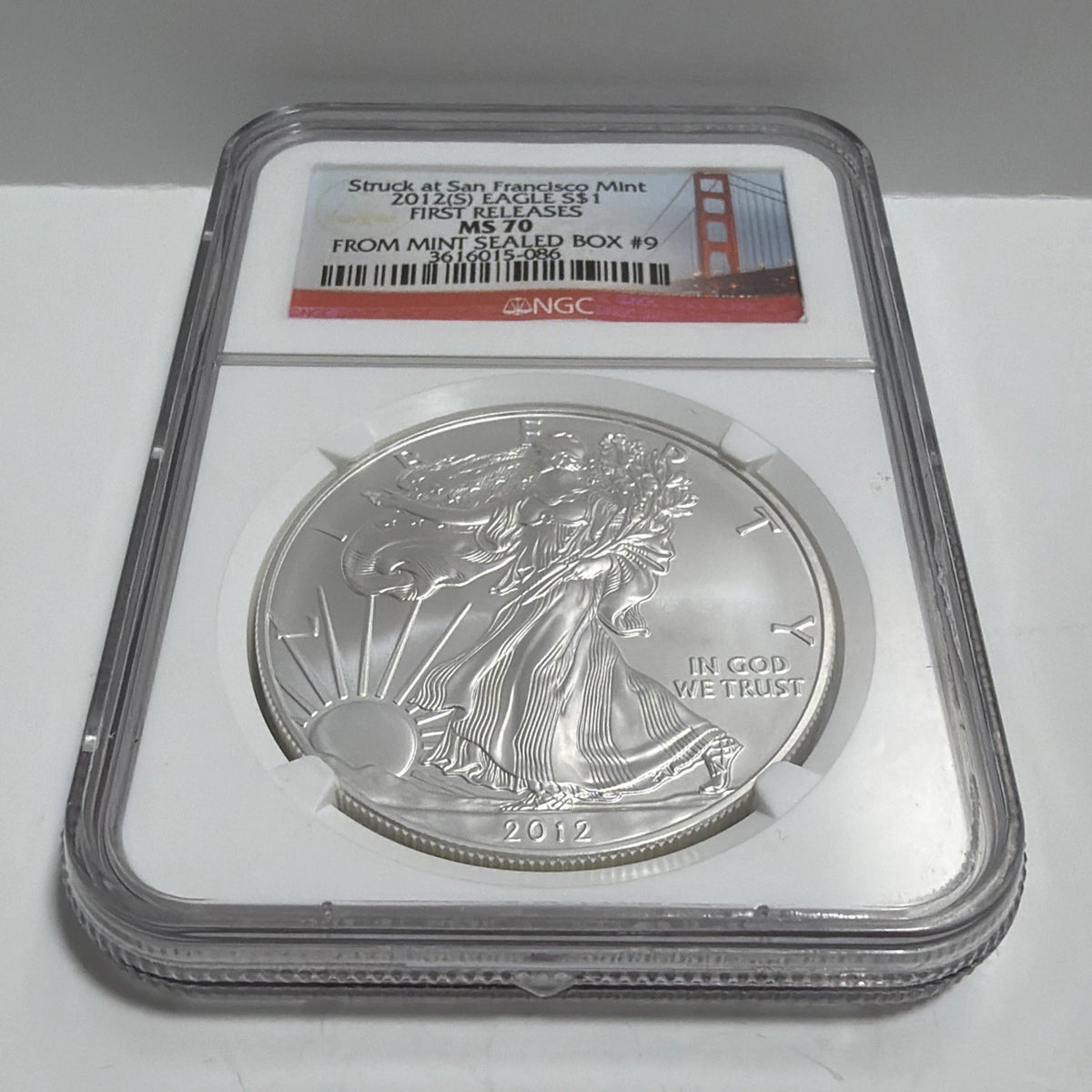 NGC 2012 (S) MS70 Silver Eagle Dollar First Release From Mint Sealed Box #9