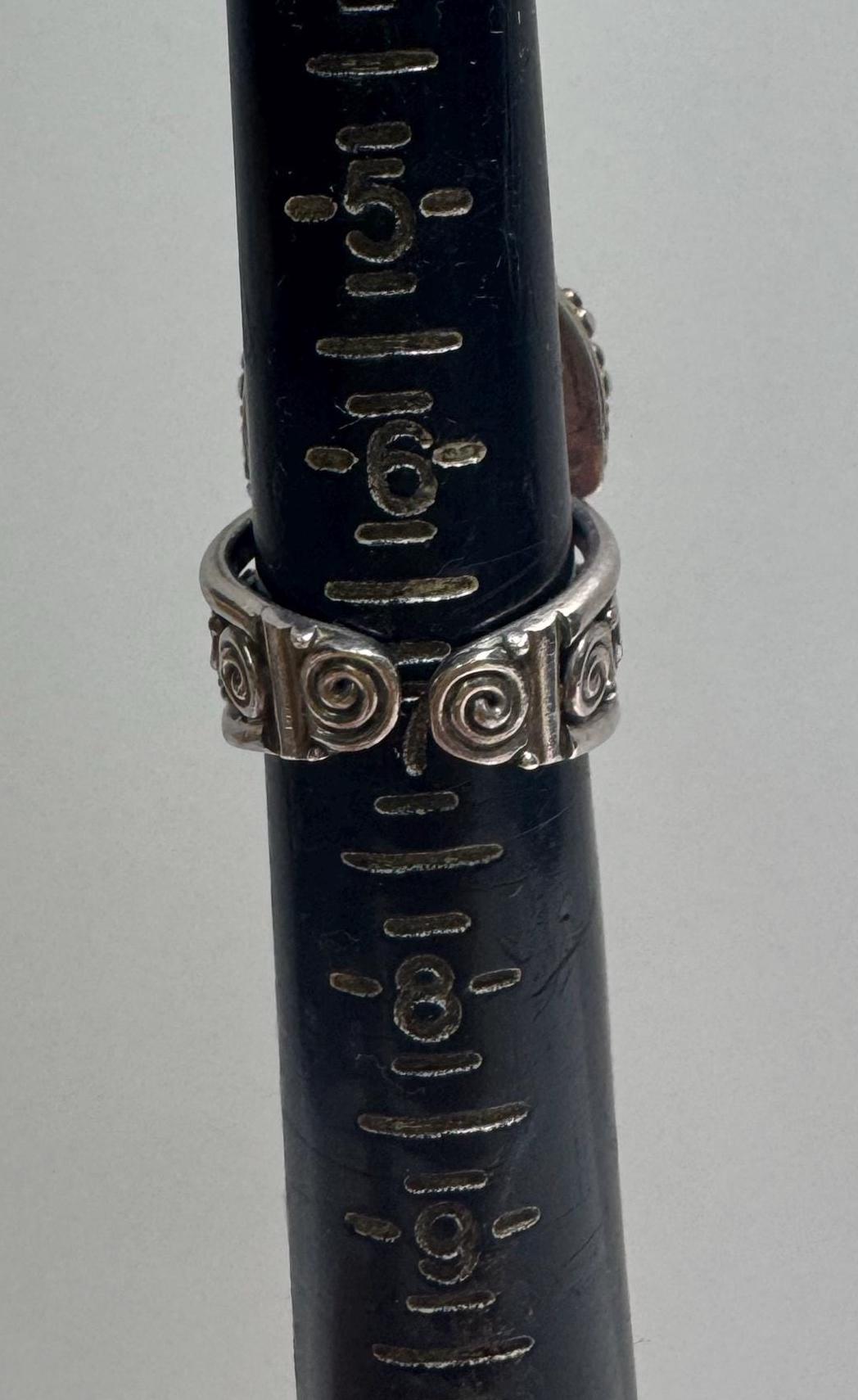 Vintage Sajen Bali Sterling Silver Goddess Ring, Carved Blue Chalcedony Face, Blue Druzy & Iolite - Size 7