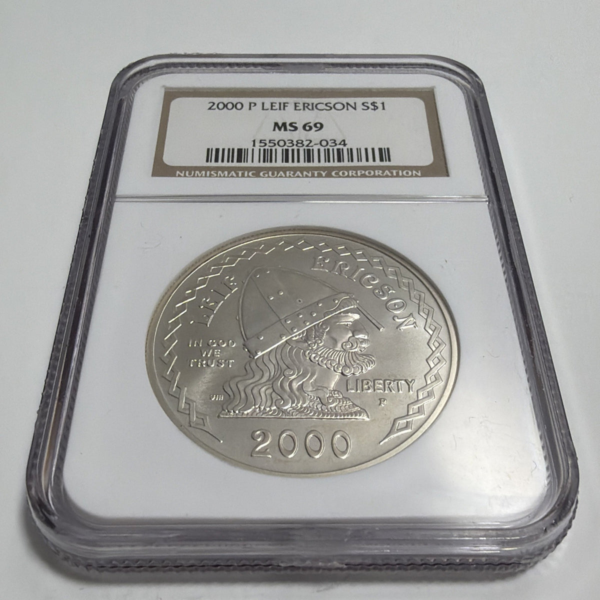 2000 P Leif Ericson Commemorative Silver Dollar NGC MS69