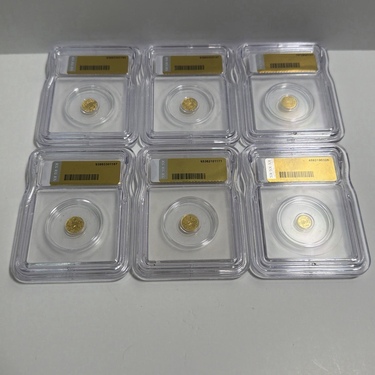 Lot of 6 - ICG MS70 Gold 1/200th oz Gold Bullion Rounds - Egyptian King Tut