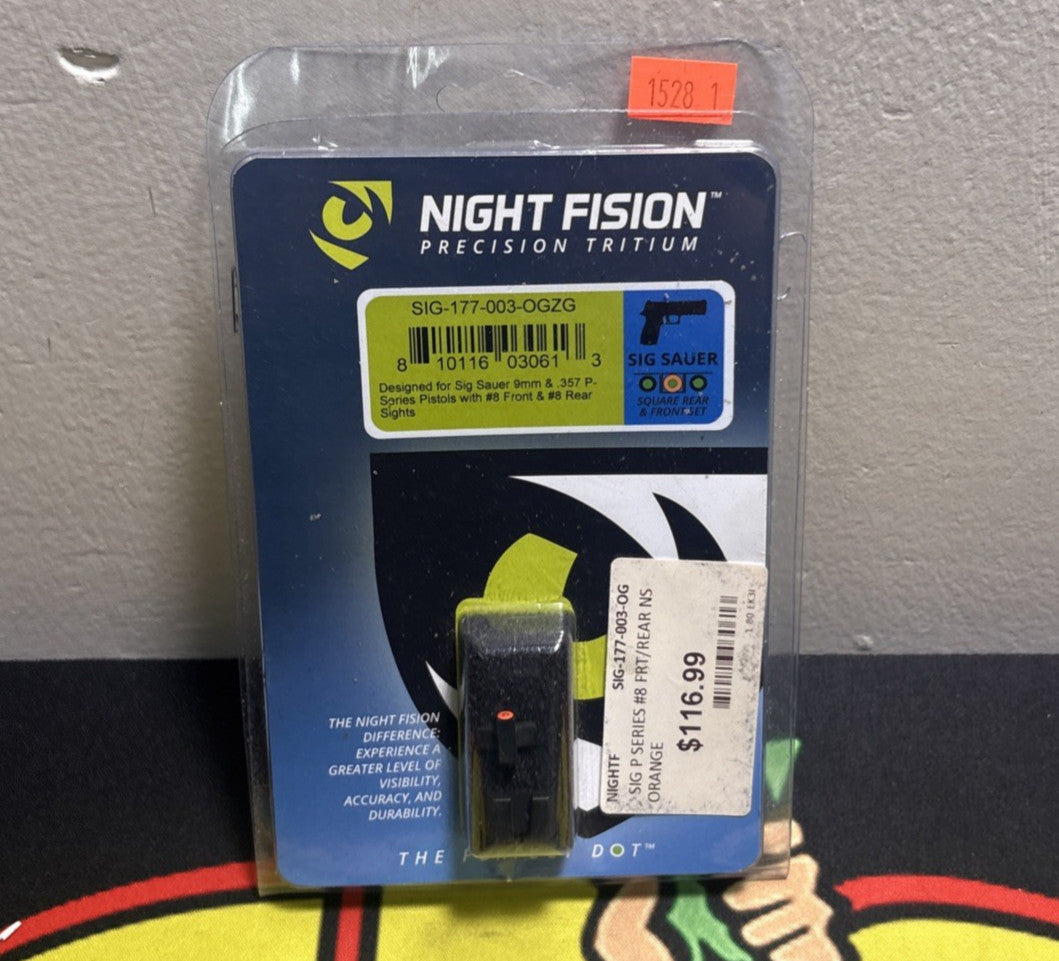 Night Fision Glow Dome Night Sights for Sig Sauer P-Series #8 Orange Front