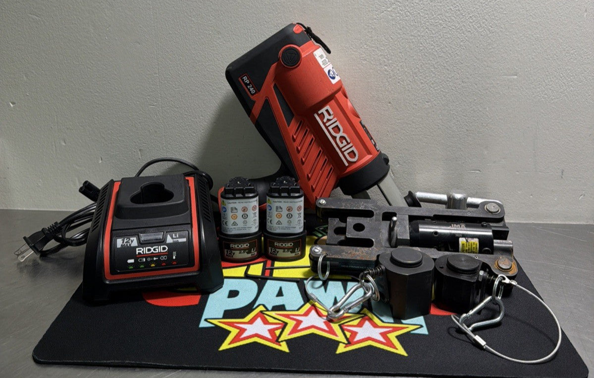 RIDGID RP240 Compact Press Tool Kit w/ 2 Batteries & Charger - JMA SP-1/2