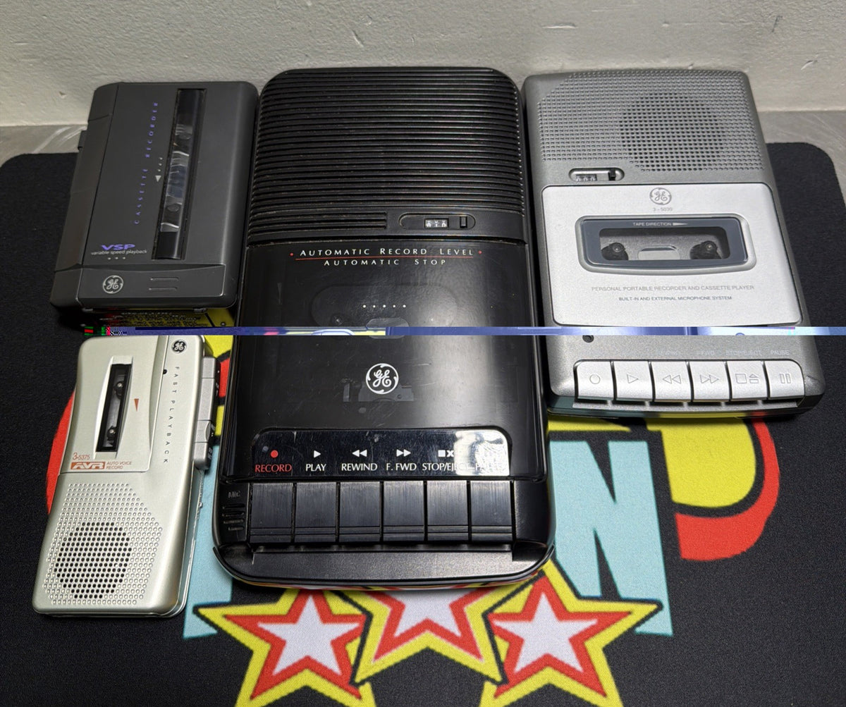 Set of 4 GE Cassette Recorders - Models 5375A, 5363A, 5025A, 5030A - Working