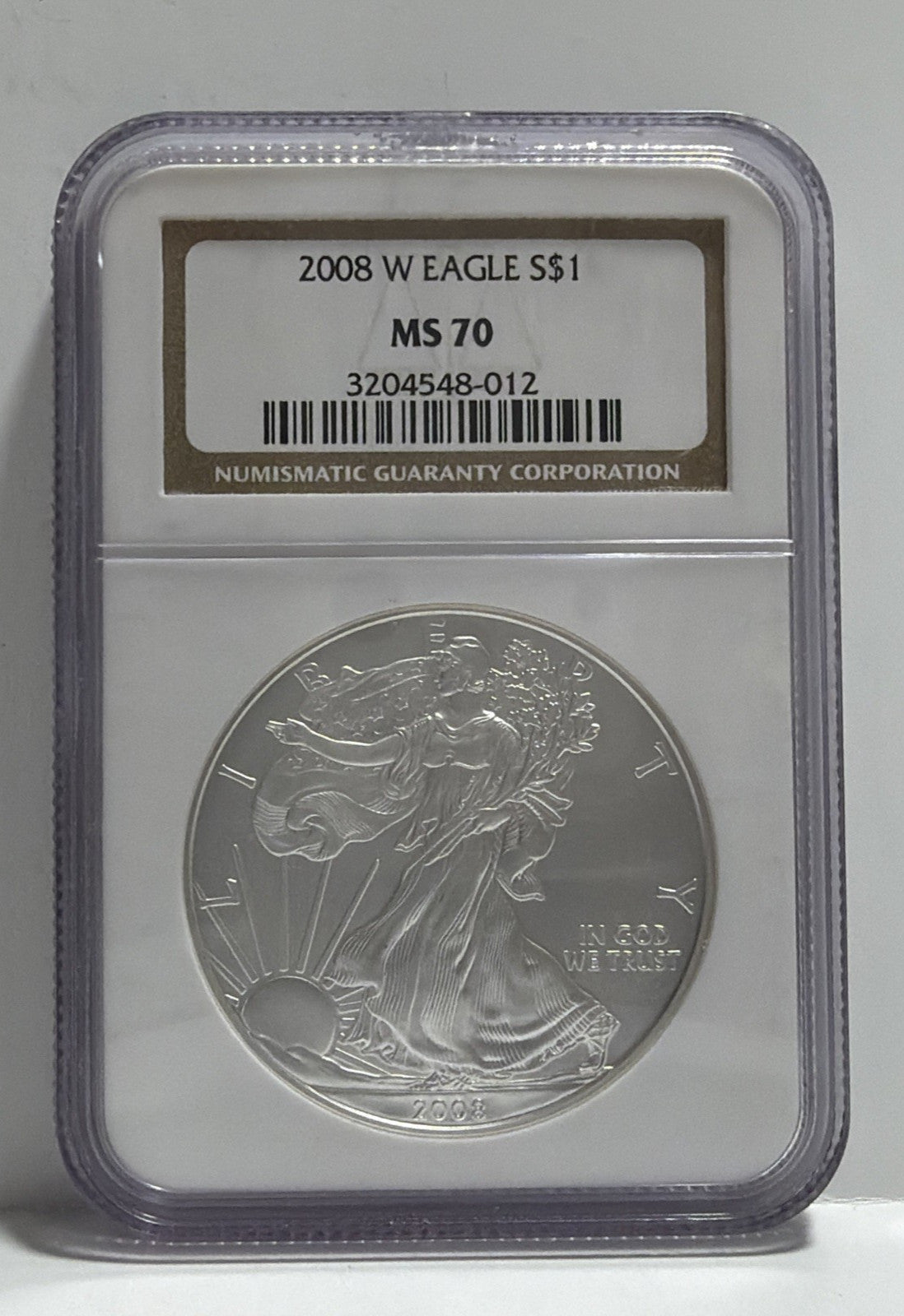 2008-W Burnished Silver Eagle NGC MS70
